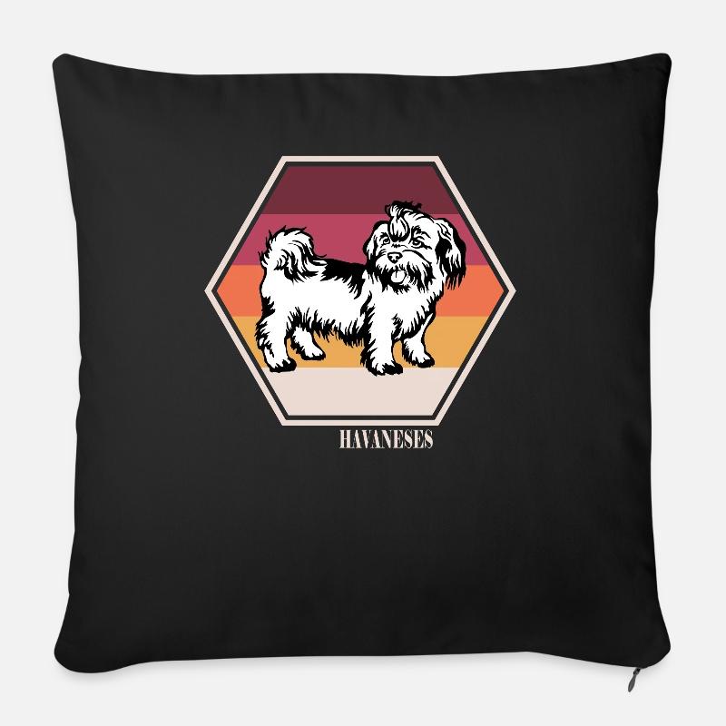 Havanese T Shirt - Sofakissenbezug 45 x 45 cm - Schwarz