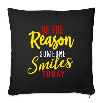 Citation d’inspirateur - Housse de coussin décorative 45 x 45 cm - noir - Devant