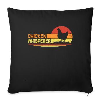 Chicken Whisperer Farm Chicken Chicken Coop - Sofa pillowcase 17,3'' x 17,3'' (45 x 45 cm) - black - Front
