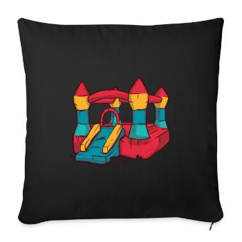 Gonflable anniversaire d’enfant Fête Fête Jeux amusant - Housse de coussin décorative 45 x 45 cm - noir - Devant