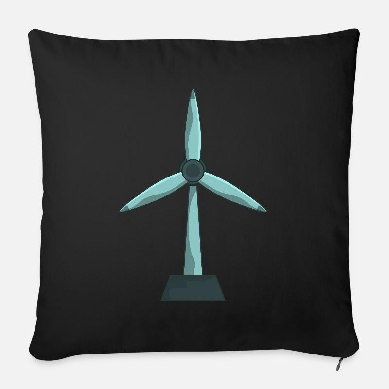 Windrad Windenergie Klimaschutz - Sofakissenbezug 45 x 45 cm - Schwarz