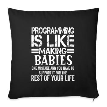 Programmierer Informatiker Coder Geschenk - Sofakissenbezug 45 x 45 cm - Schwarz - Vorne