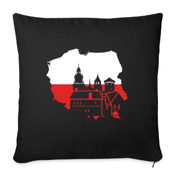 Poland Krakow - Sofa pillowcase 17,3'' x 17,3'' (45 x 45 cm) - black - Front