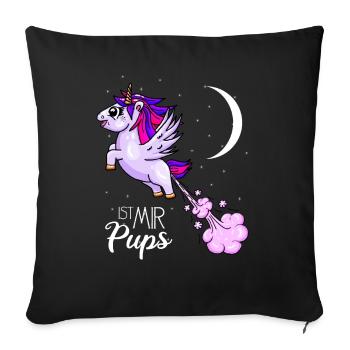 Ist mir Pups Einhorn Pups - Sofakissenbezug 45 x 45 cm - Schwarz - Vorne
