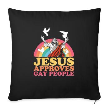 Christian Homosexuell Pride Jesus - Sofakissenbezug 45 x 45 cm - Schwarz - Vorne
