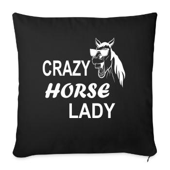 Crazy Horse Lady - Sofa pillowcase 17,3'' x 17,3'' (45 x 45 cm) - black - Front