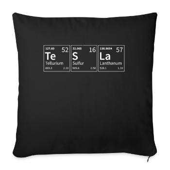 Tesla Éléments périodiques Chimie - Housse de coussin décorative 45 x 45 cm - noir - Devant