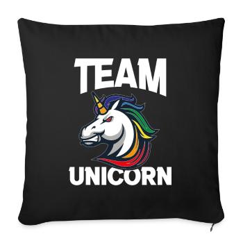 unicorn team unicorn gift idea - Sofa pillowcase 17,3'' x 17,3'' (45 x 45 cm) - black - Front