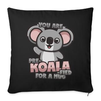 Koala hug - Sofa pillowcase 17,3'' x 17,3'' (45 x 45 cm) - black - Front