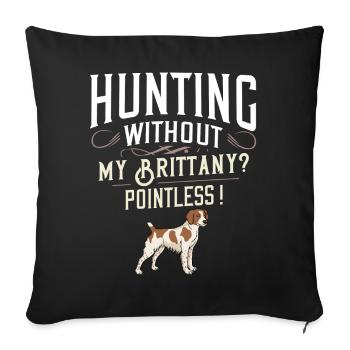 Brittany Spaniel Epagneul Breton chiot chiot - Housse de coussin décorative 45 x 45 cm - noir - Devant