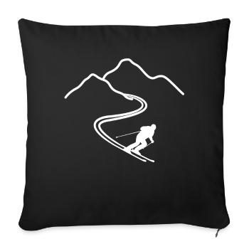 Ski Conduite d’hiver Sports d’hiver Cadeau - Housse de coussin décorative 45 x 45 cm - noir - Devant