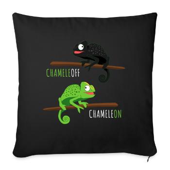 Chameleoff Chameleon Saying - Sofa pillowcase 17,3'' x 17,3'' (45 x 45 cm) - black - Front