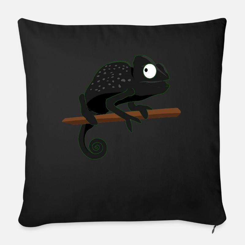 Chameleon gertarnt lustige Chameleons - Sofakissenbezug 45 x 45 cm - Schwarz