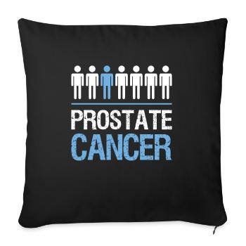 Prostate Cancer Awareness Defeat - Sofa pillowcase 17,3'' x 17,3'' (45 x 45 cm) - black - Front