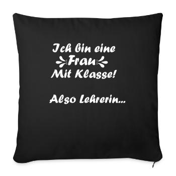 Lehrerin - Sofakissenbezug 45 x 45 cm - Schwarz - Vorne