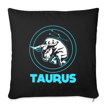 Zodiac Taurus - Sofa pillowcase 17,3'' x 17,3'' (45 x 45 cm) - black - Front