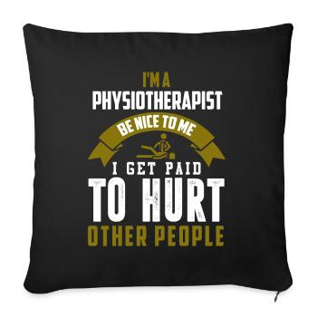 Physiothérapie Physio massage - Housse de coussin décorative 45 x 45 cm - noir - Devant