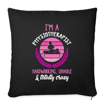 Physiotherapist Physiotherapy Physio Massage - Sofa pillowcase 17,3'' x 17,3'' (45 x 45 cm) - black - Front