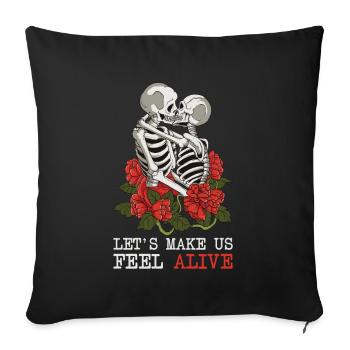 Couple Skeleton Valentine's Day Love - Sofa pillowcase 17,3'' x 17,3'' (45 x 45 cm) - black - Front