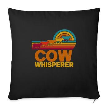Colorful nostalgic retro farmer COW WHISPERER - Sofa pillowcase 17,3'' x 17,3'' (45 x 45 cm) - black - Front