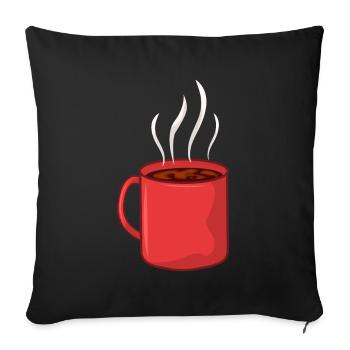 Coffee cup - Sofa pillowcase 17,3'' x 17,3'' (45 x 45 cm) - black - Front