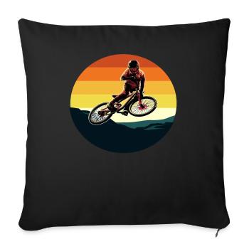 Bicycle BMX Mountenbike Bike Cycling - Sofa pillowcase 17,3'' x 17,3'' (45 x 45 cm) - black - Front