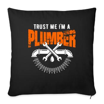 Pinces de tuyau de plomberie - Housse de coussin décorative 45 x 45 cm - noir - Devant