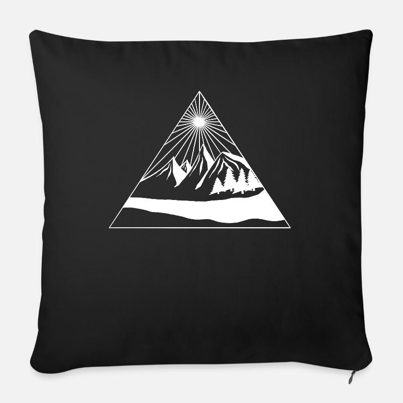 Wanderer Mountains Triangle - Sofa pillowcase 17,3'' x 17,3'' (45 x 45 cm) - black