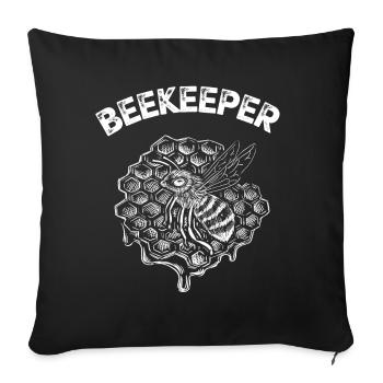 Apiculteur - Housse de coussin décorative 45 x 45 cm - noir - Devant