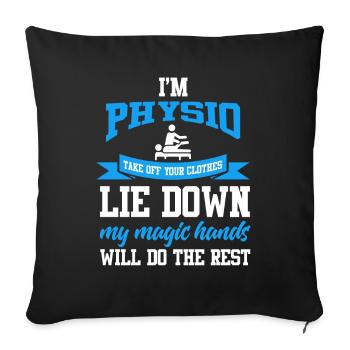 Physiothérapie Physio massage - Housse de coussin décorative 45 x 45 cm - noir - Devant