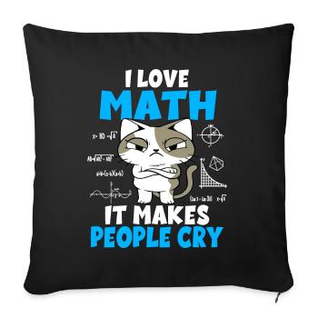 Mathematics Students Math Teacher Cats Gift - Sofa pillowcase 17,3'' x 17,3'' (45 x 45 cm) - black - Front