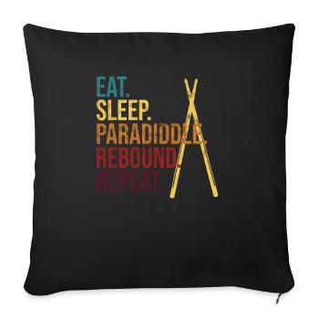 Percussion batteur cadeau de batteur - Housse de coussin décorative 45 x 45 cm - noir - Devant