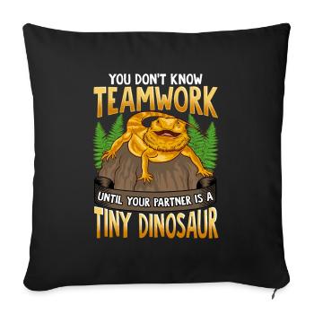 Bartagame Lézard Animal Pogona Reptile - Housse de coussin décorative 45 x 45 cm - noir - Devant