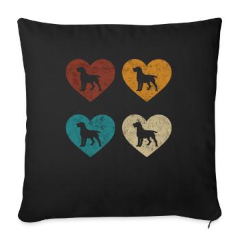 German Wire Hair Vintage Heart Wire Hair Gift - Sofa pillowcase 17,3'' x 17,3'' (45 x 45 cm) - black - Front