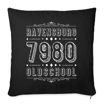 Ravensburg Retro Old School Upper Swabian Gift - Sofa pillowcase 17,3'' x 17,3'' (45 x 45 cm) - black - Front