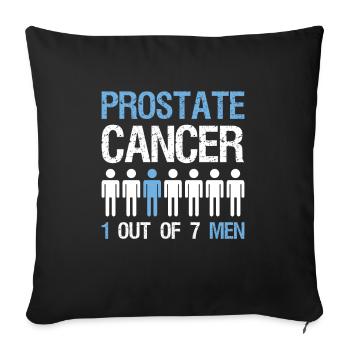 Prostate Cancer Awareness 1 of 7 Defeat - Sofa pillowcase 17,3'' x 17,3'' (45 x 45 cm) - black - Front