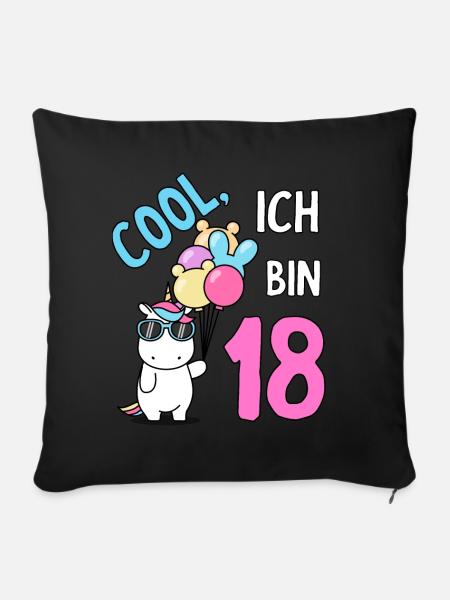 18. Geburtstag 18 Jahre Jahrgang 2003 - Sofakissenbezug 45 x 45 cm - Schwarz
