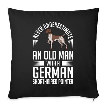 Allemand cheveux courts GSP chiots propriétaire - Housse de coussin décorative 45 x 45 cm - noir - Devant