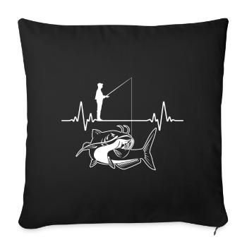 Fishing Heartbeat Catfish Fisherman Catfish - Sofakissenbezug 45 x 45 cm - Schwarz - Vorne