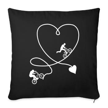 BMX Bicycle Heart - Sofa pillowcase 17,3'' x 17,3'' (45 x 45 cm) - black - Front