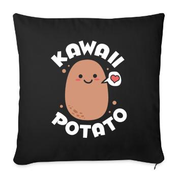 Otaku Kawaii - Housse de coussin décorative 45 x 45 cm - noir - Devant