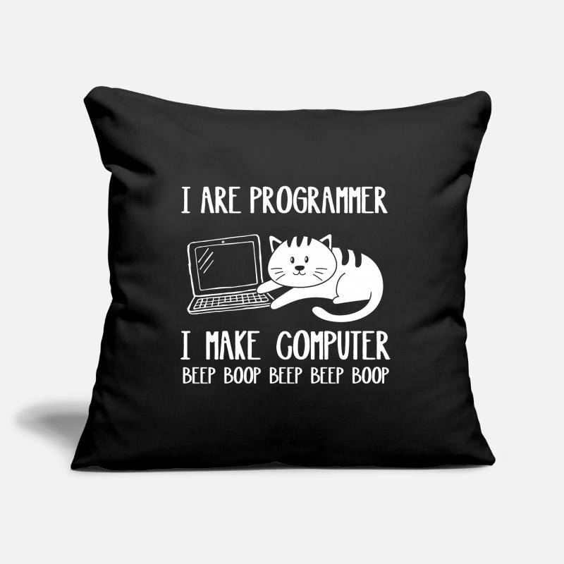 I Are Programmer Cat I Make Computer Beep Boop Sofa pillowcase 17,3'' x 17,3'' (45 x 45 cm)