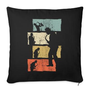 Saxophone Gift Saxophonist - Sofa pillowcase 17,3'' x 17,3'' (45 x 45 cm) - black - Front