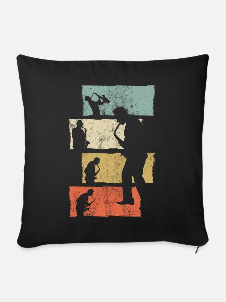 Saxophon Geschenk Saxophonist - Sofakissenbezug 45 x 45 cm - Schwarz