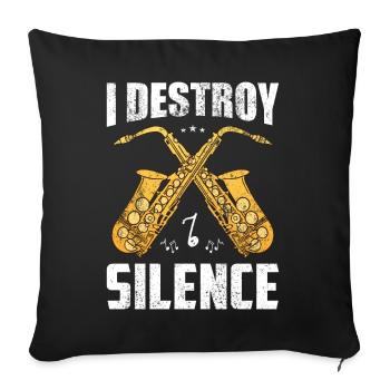Saxophoniste saxophoniste saxophone - Housse de coussin décorative 45 x 45 cm - noir - Devant