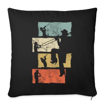 Trombone Musical Instrument - Sofa pillowcase 17,3'' x 17,3'' (45 x 45 cm) - black - Front