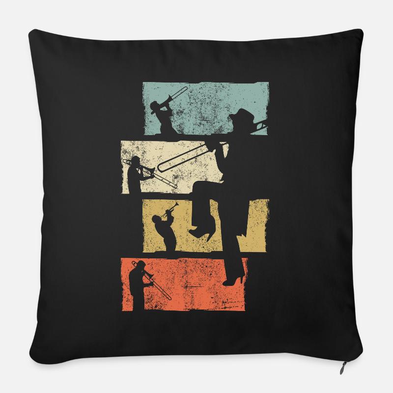 Posaune Musikinstrument - Sofakissenbezug 45 x 45 cm - Schwarz