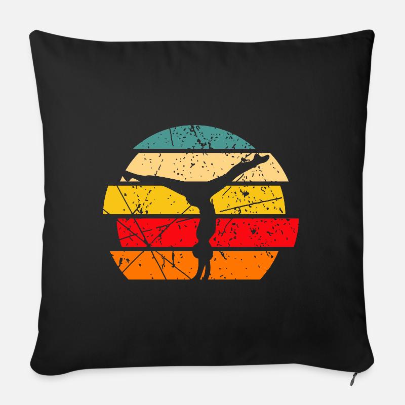 Gymnastik Turnerin - Sofakissenbezug 45 x 45 cm - Schwarz