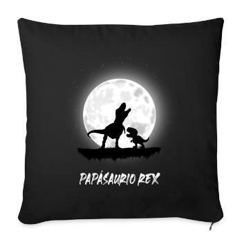 Papá-Saurio Rex Vintage Dinosaure Fête des Pères - Housse de coussin décorative 45 x 45 cm - noir - Devant