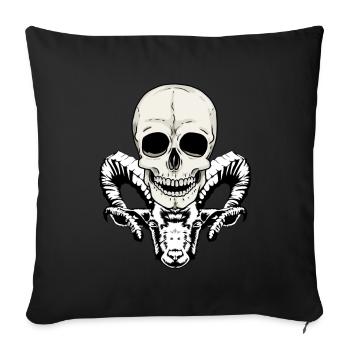 Horreur diable démon crânes Halloween - Housse de coussin décorative 45 x 45 cm - noir - Devant